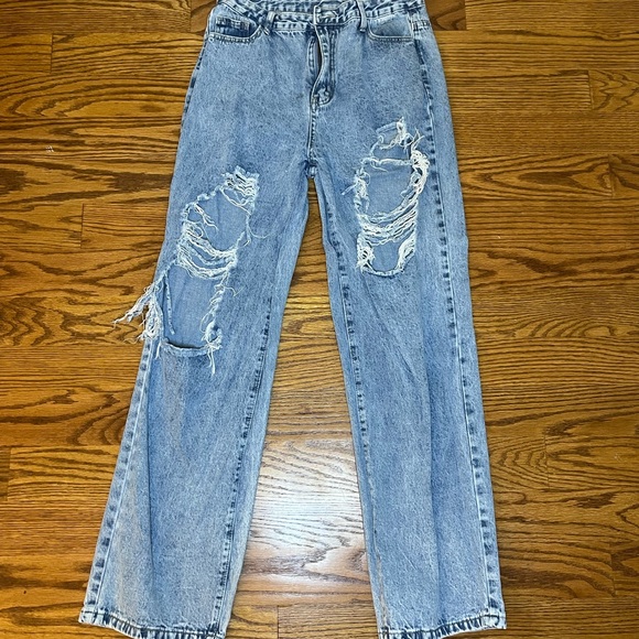 Distressed Blue Jeans - Picture 1 of 1